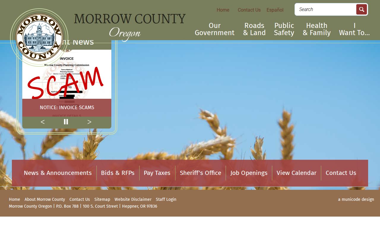Morrow County criminal history government directory
